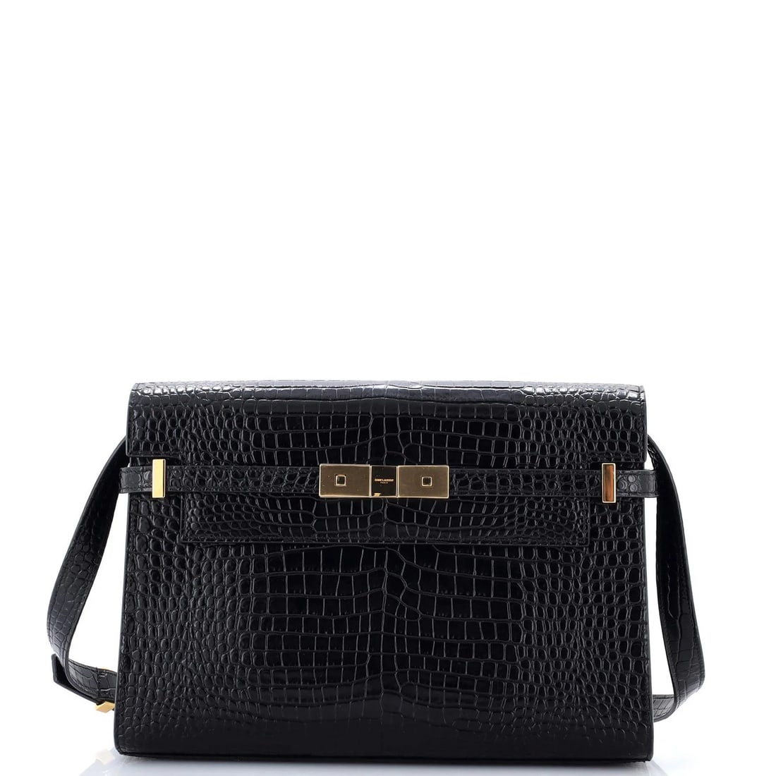 Saint Laurent Manhattan Shoulder Bag Crocodile Embossed Leather Medium (1 of 5)