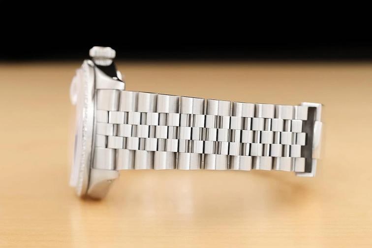 ROLEX OYSTER PERPETUAL DATE 1500 34MM STAINLESS STEEL SILVER DIAMOND WATCH - 5