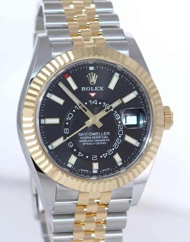 2021 NEW PAPERS Rolex Sky-Dweller 326933 Black Two Tone Yellow Gold Jubilee - 3