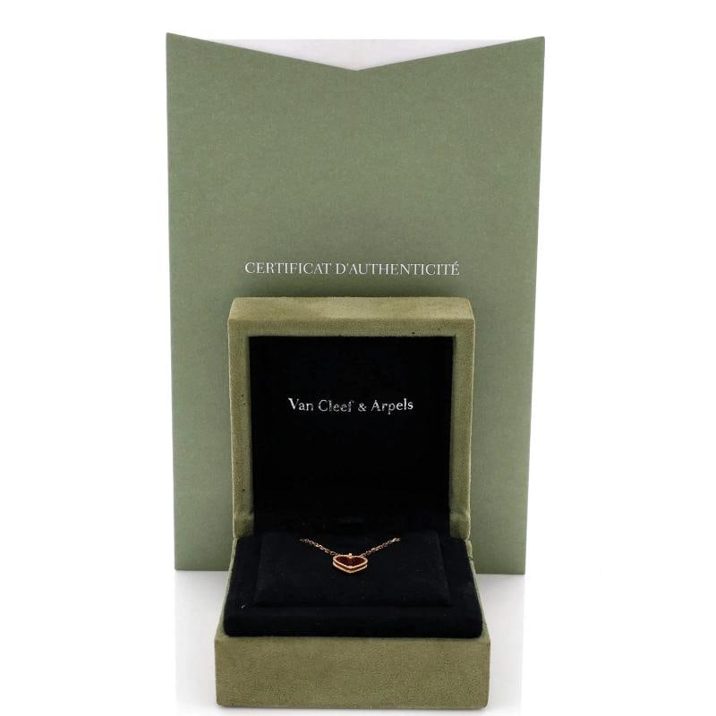 Van Cleef & Arpels Sweet Alhambra Heart Pendant Necklace 18K Rose Gold - 2
