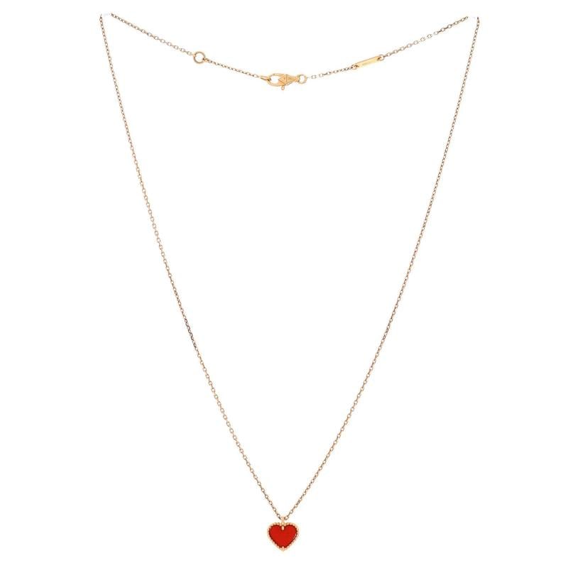 Van Cleef & Arpels Sweet Alhambra Heart Pendant Necklace 18K Rose Gold - 3