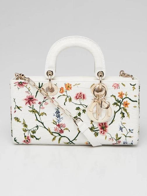 Christian Dior White Aligator Petites Fleurs Lady D-Joy Bag (1 of 11)
