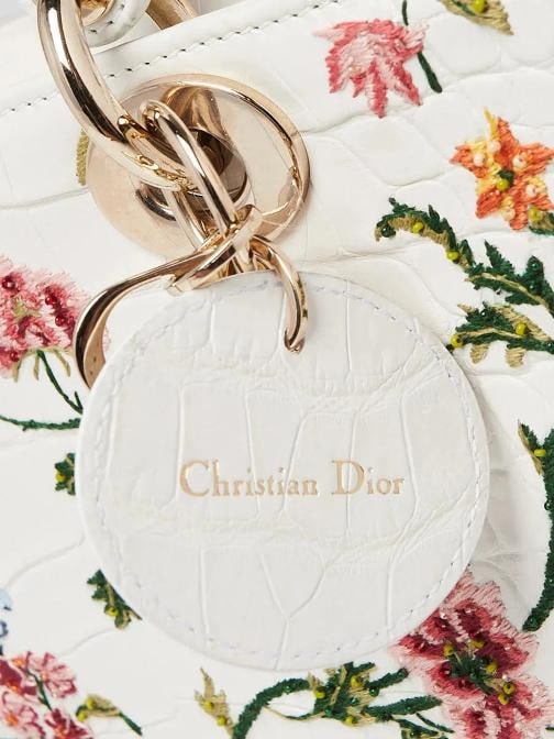 Christian Dior White Aligator Petites Fleurs Lady D-Joy Bag - 6