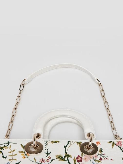 Christian Dior White Aligator Petites Fleurs Lady D-Joy Bag - 7