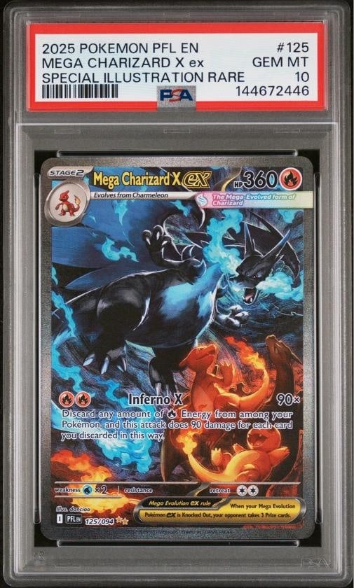 2025 POKEMON PFL EN-PHANTASMAL FLAMES #125 MEGA CHARIZARD X EX PSA 10 (1 of 2)