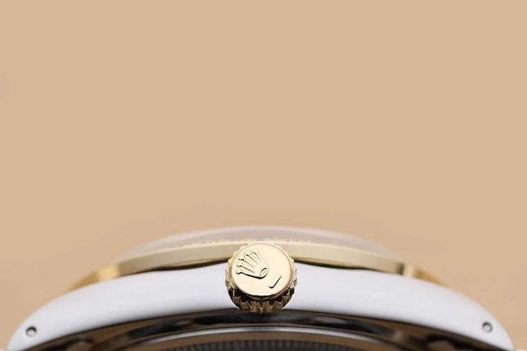 ROLEX DATEJUST 16233 GRAY FACTORY DIAMOND 18K YELLOW GOLD STEEL TWO TONE WATCH - 9