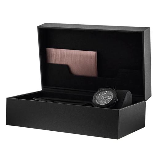 Bvlgari Octo Roma Automatic Black Dial Leather Strap Men's Watch - 8