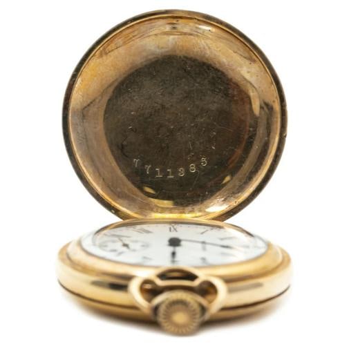 Waltham 7711385 Vintage Pocket Watch 14k Yellow Gold Filled WhiteDial 35mm AS-IS - 2