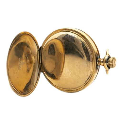 Waltham 7711385 Vintage Pocket Watch 14k Yellow Gold Filled WhiteDial 35mm AS-IS - 5