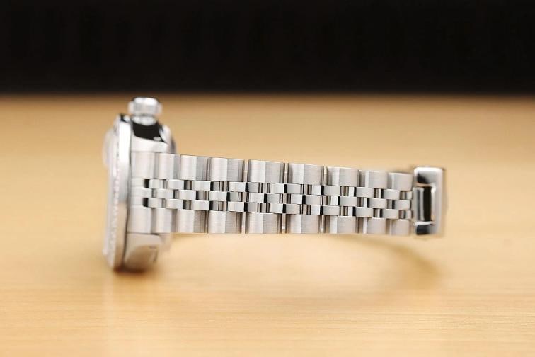 ROLEX LADIES DATEJUST 69174 AQUA BLUE DIAMOND 18K WHITE GOLD STEEL WATCH - 5