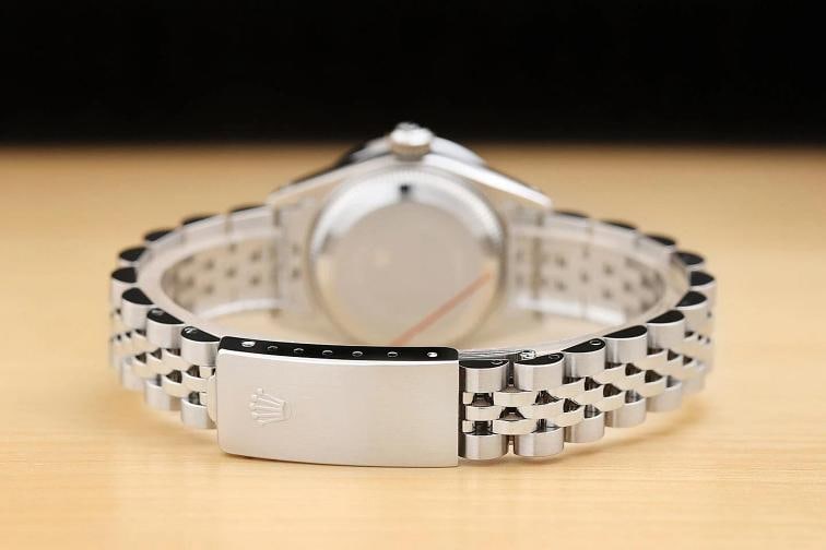 ROLEX LADIES DATEJUST 69174 AQUA BLUE DIAMOND 18K WHITE GOLD STEEL WATCH - 6