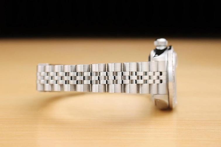 ROLEX LADIES DATEJUST 69174 AQUA BLUE DIAMOND 18K WHITE GOLD STEEL WATCH - 8