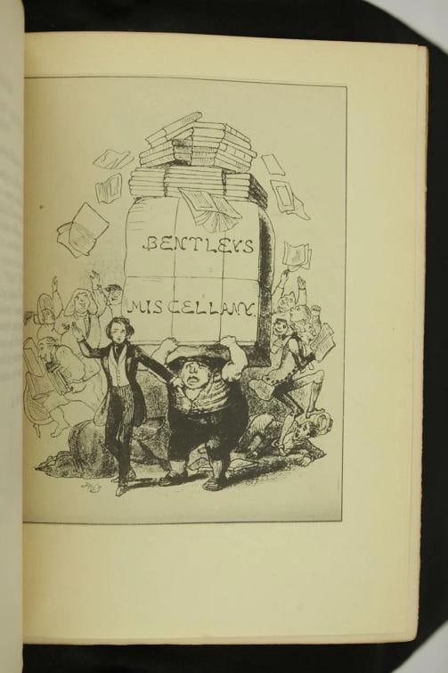 1924 Charles Dickens in Cartoon and Caricature Illustrated Full Leather 9" Tall - 11