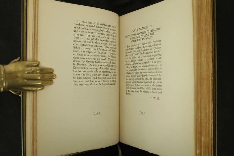 1924 Charles Dickens in Cartoon and Caricature Illustrated Full Leather 9" Tall - 12