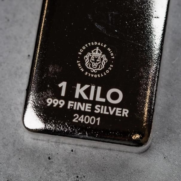 1 Kilo .999 Silver Bar RESERVE (Type II) - Cast Silver Bullion Bar #A213 - 3