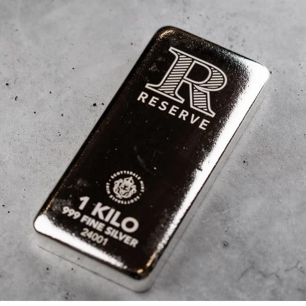 1 Kilo .999 Silver Bar RESERVE (Type II) - Cast Silver Bullion Bar #A213 - 4