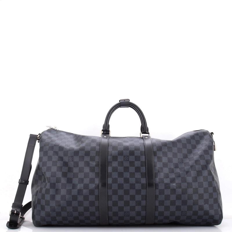 Louis Vuitton Keepall Bandouliere Bag Damier Cobalt 55: Accessories: Poignet, Lock, With Strap Measurements: Handle Drop 3.5", Height 11.5", Width 21", Depth 9.5", Strap Drop 18.5-20". Condition: Pre-owned - Good,Brand: Louis Vuitton,Exterior Material:
