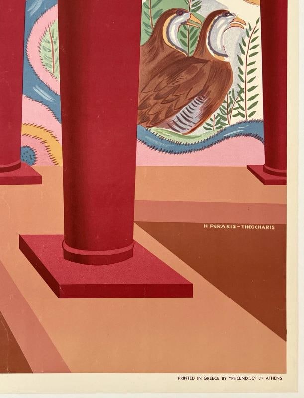 Original Vintage Poster GREECE CRETE PALACE OF CNOSSOS Greek Travel Tourism OL - 5