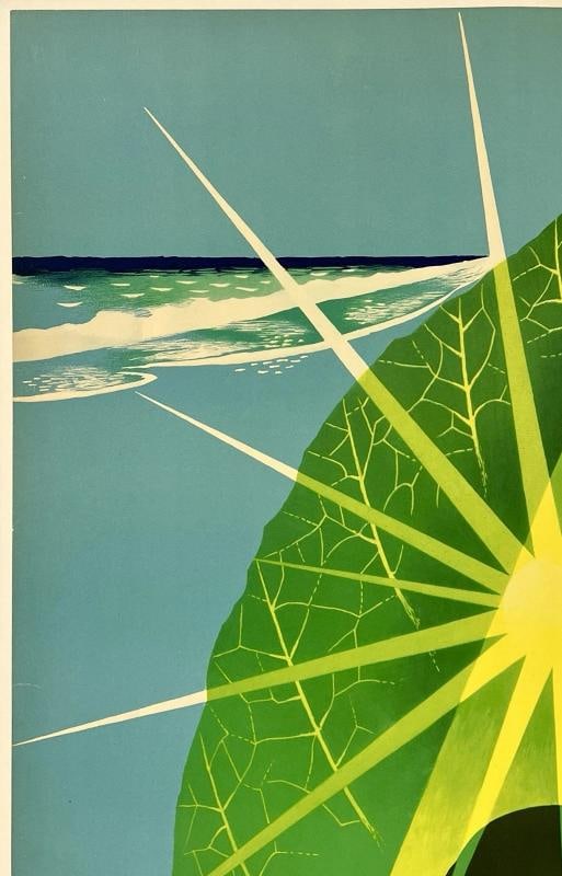 Original Vintage Poster HOLIDAYS IN GERMANY German Travel Tourism LINEN - 2