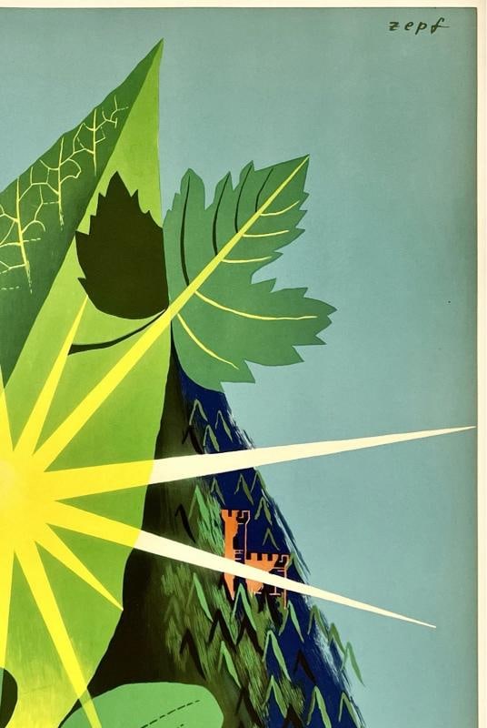 Original Vintage Poster HOLIDAYS IN GERMANY German Travel Tourism LINEN - 3