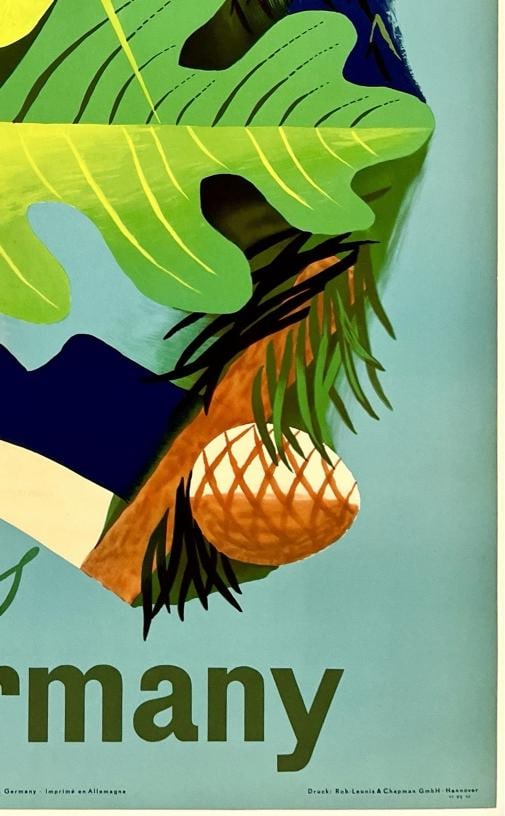Original Vintage Poster HOLIDAYS IN GERMANY German Travel Tourism LINEN - 5