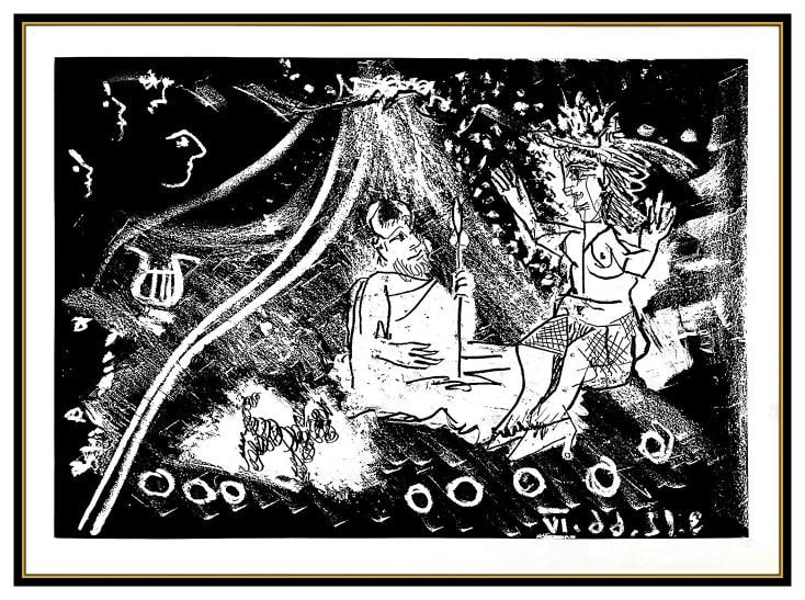 Pablo Picasso Le Cocu Magnifique Etching Portrait Authentic Cubism Framed Art - 2