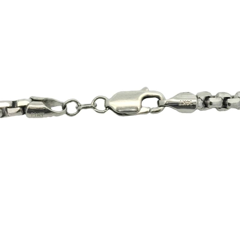 3.5mm Rounded Box Chain In 14K White Gold - 2