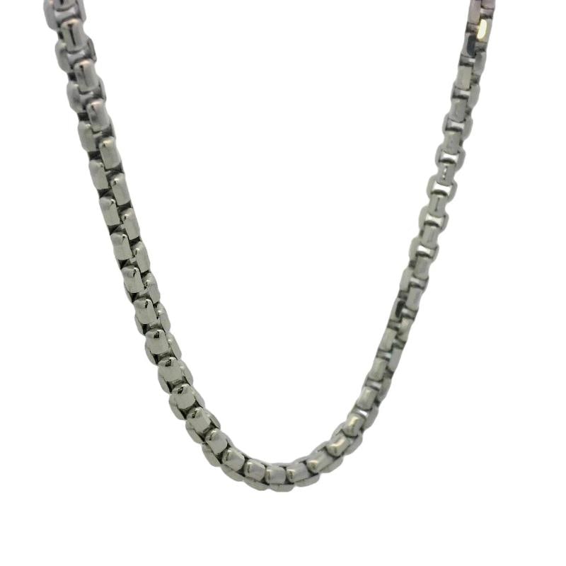 3.5mm Rounded Box Chain In 14K White Gold - 5