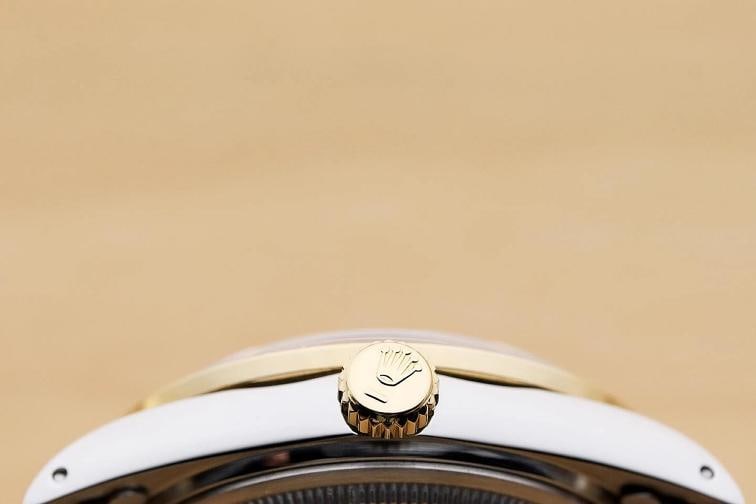 ROLEX DATEJUST 16233 CHAMPAGNE FACTORY DIAMOND SAPPHIRE 18K GOLD STEEL WATCH - 9