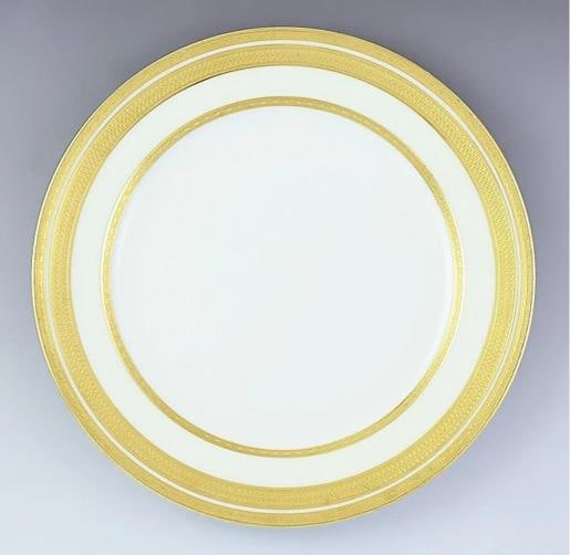 Great set 9 Tiffany & Co Lenox White Cream Gilded Luncheon Plates - 2