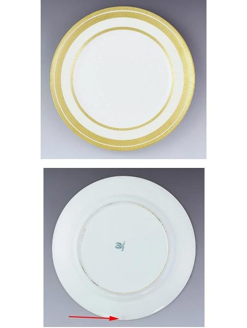 Great set 9 Tiffany & Co Lenox White Cream Gilded Luncheon Plates - 6