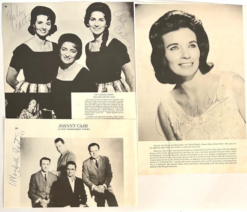 JUNE CARTER CASH MAYBELLE HELEN ANITA Signed Pages JSA THE CARTER FAMILY (1 of 5)
