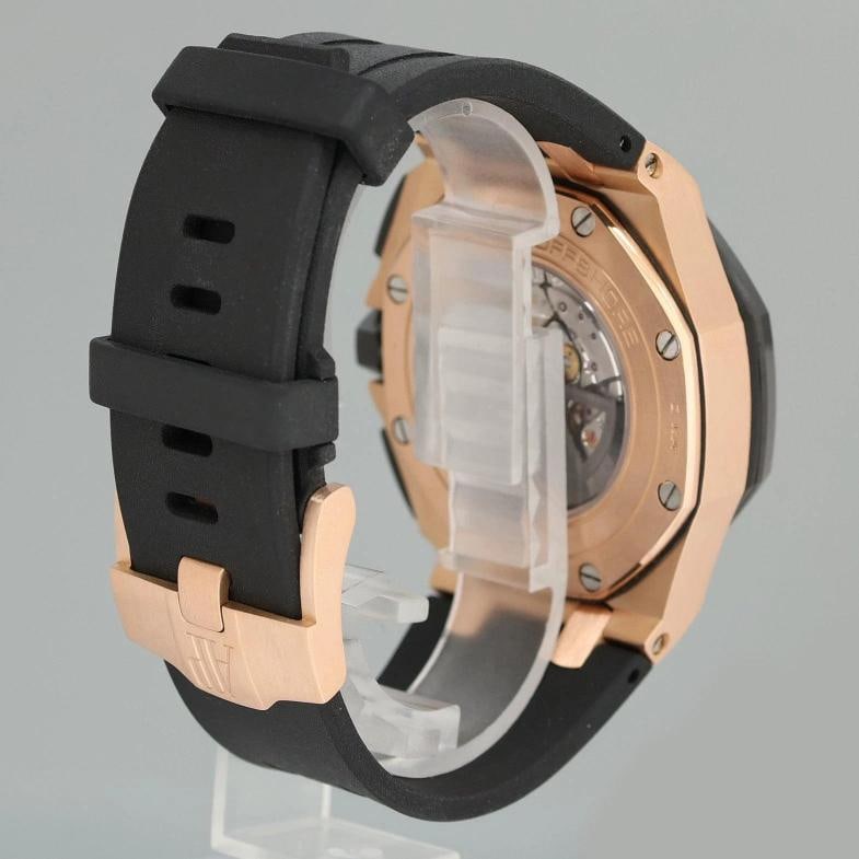 PAPERS Audemars Piguet Royal Oak Ceramic Rose Gold 26400or 44mm Chrono Watch - 6