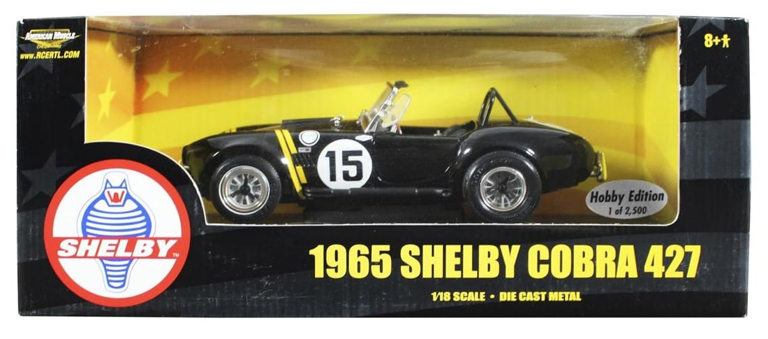 Carroll Shelby Signed 1965 Shelby Cobra 427 1:18 Scale Die Cast Car BAS - 9