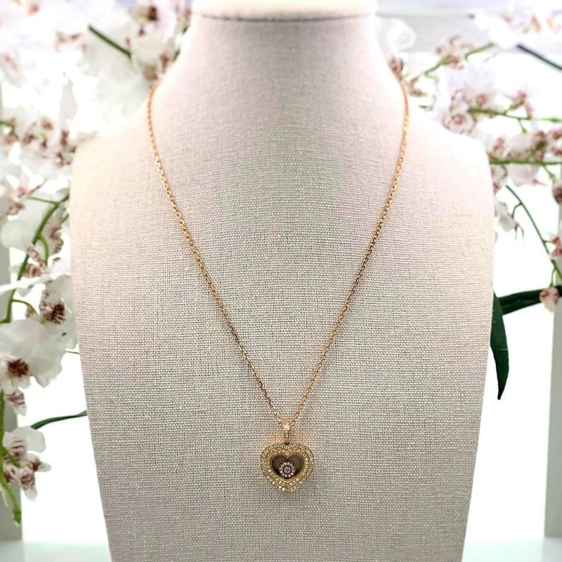 Chopard Happy Hearts Diamond Rose Gold Pendant Necklace 18K 16' Box - 4