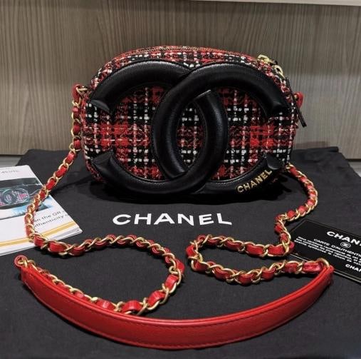 Chanel Oval Red Tweed Midnight Camera Bag MinaudiÃƒÂ¨re (1 of 9)