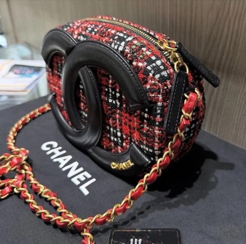 Chanel Oval Red Tweed Midnight Camera Bag MinaudiÃƒÂ¨re - 3