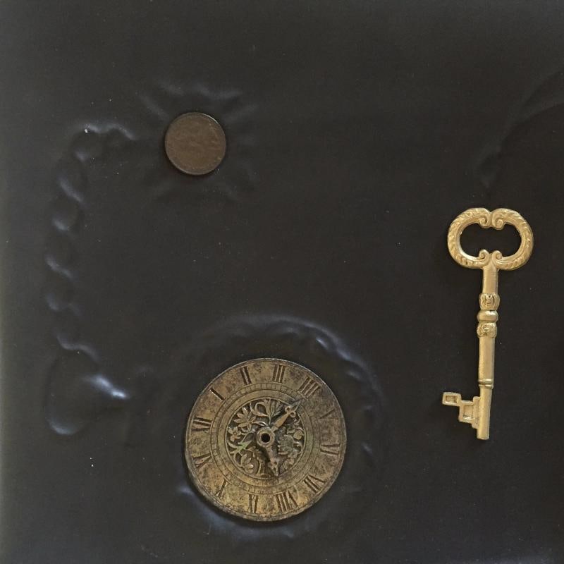 VINTAGE MID CENTURY MODERN MATTE BLACK 2 SQUARE DECORATIVE CERAMIC WALL PLATES - 5