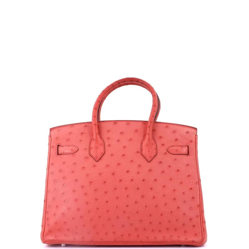 Hermes Birkin Handbag Pink Ostrich with Palladium Hardware 30 - 5
