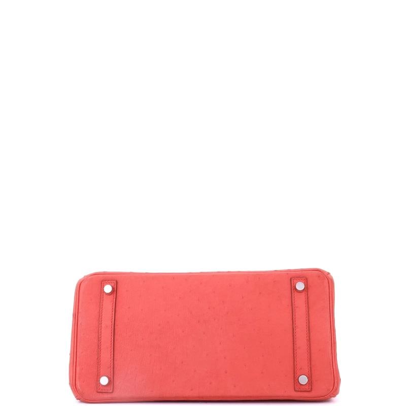 Hermes Birkin Handbag Pink Ostrich with Palladium Hardware 30 - 7