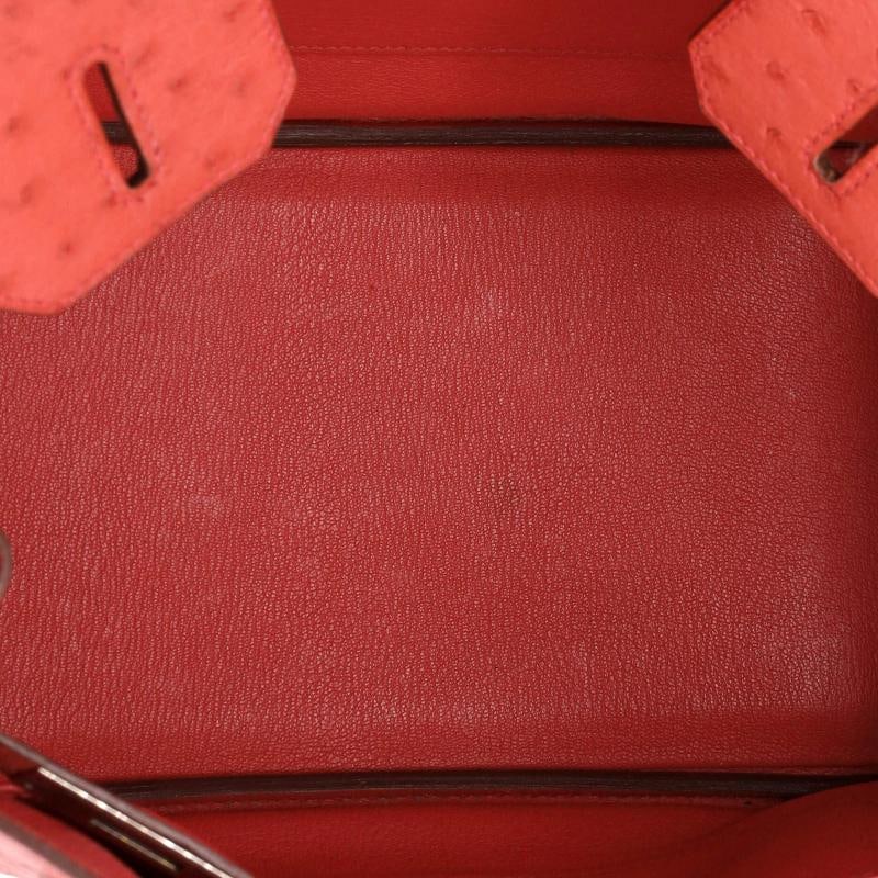 Hermes Birkin Handbag Pink Ostrich with Palladium Hardware 30 - 9