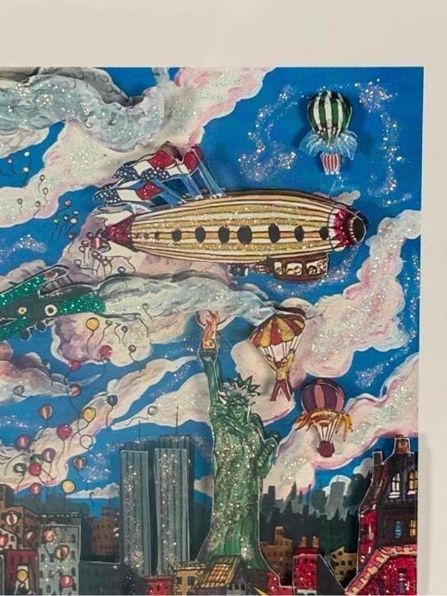 Vintage Charles Fazzino Fun Day NY New York 3D Pop Art Framed Artwork 57/475 - 5