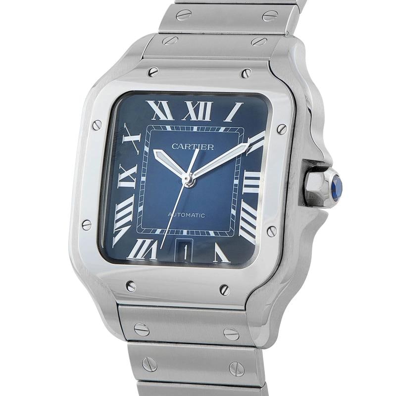 Cartier Santos Large Blue Dial Steel Watch WSSA0030 - 2