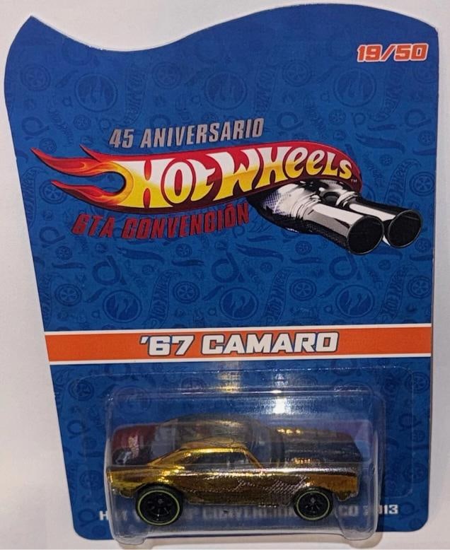 Gold '67 Chevy Camaro Mexico 2013 Convention Hot Wheels Car 19/50 - 2