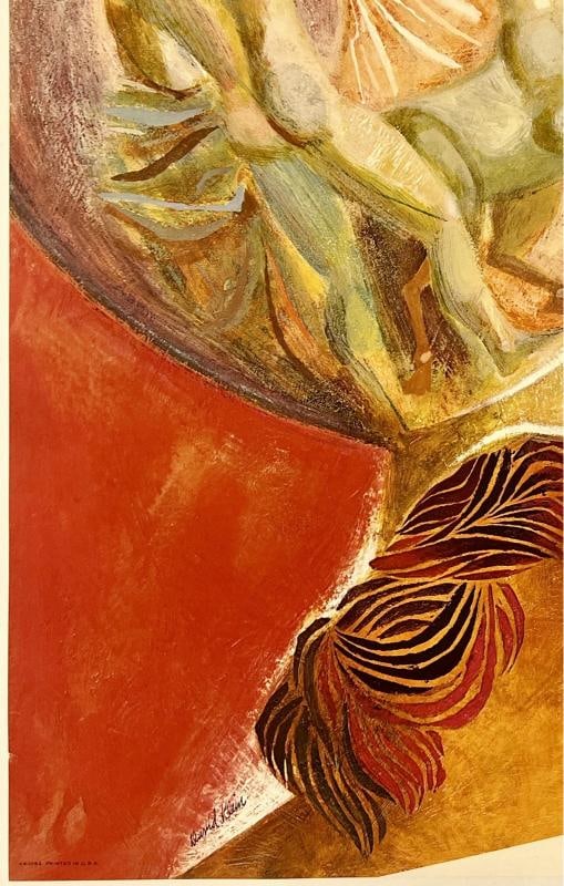 Original Vintage Poster GREECE FLY TWA UP UP & AWAY Airline Travel Tourism LINEN - 4