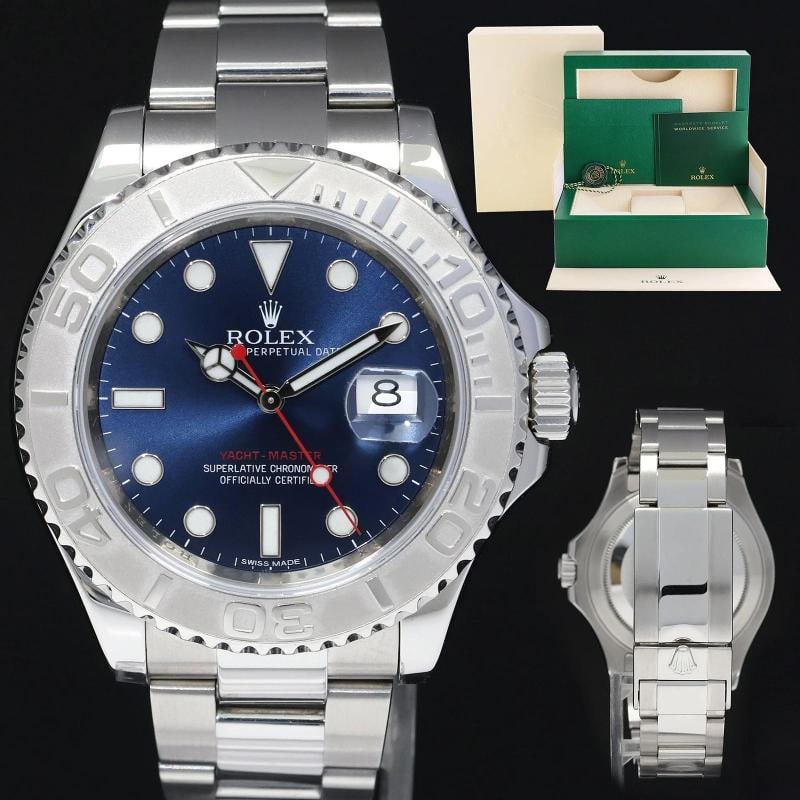 2017 MINT Rolex Yacht-Master 116622 Steel Platinum Blue Dial 40mm Watch Box: Condition: Pre-owned - Excellent,Brand: Rolex,Department: Men,Type: Wristwatch,Country of Origin: Switzerland