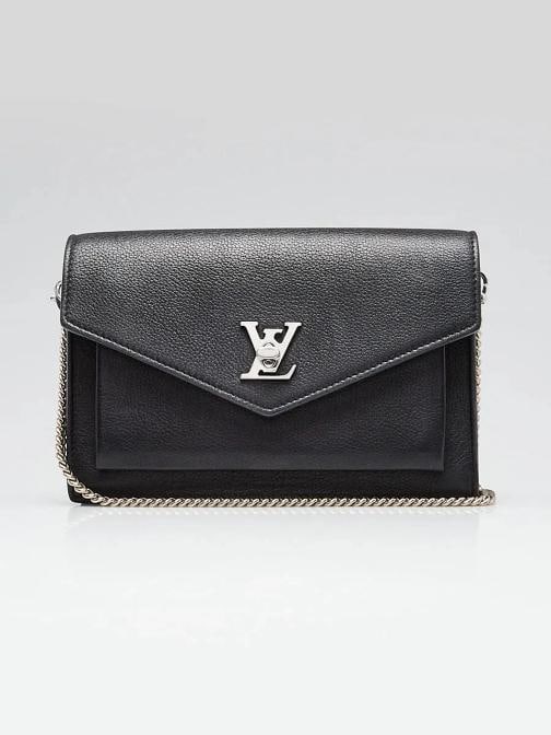 Louis Vuitton Black Leather MyLockMe Chain Pochette Bag: Condition: Pre-owned - Good,Brand: Louis Vuitton,Exterior Material: Leather,Style: Clutches,Crossbody Bags,Evening Bags,Everyday Bags,Exterior Color: Black,Department: Women 