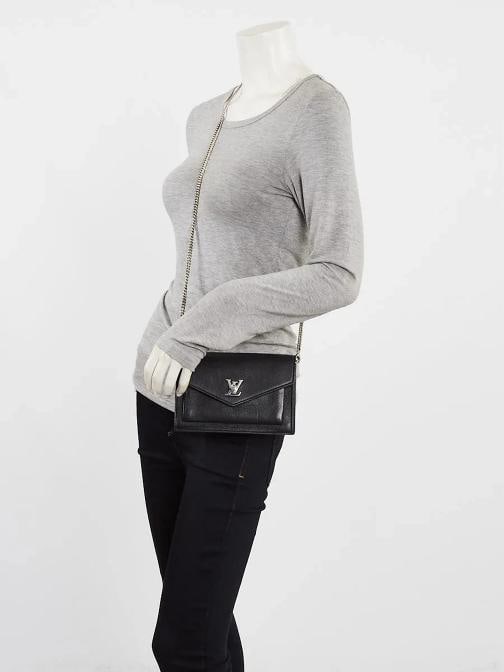 Louis Vuitton Black Leather MyLockMe Chain Pochette Bag - 2