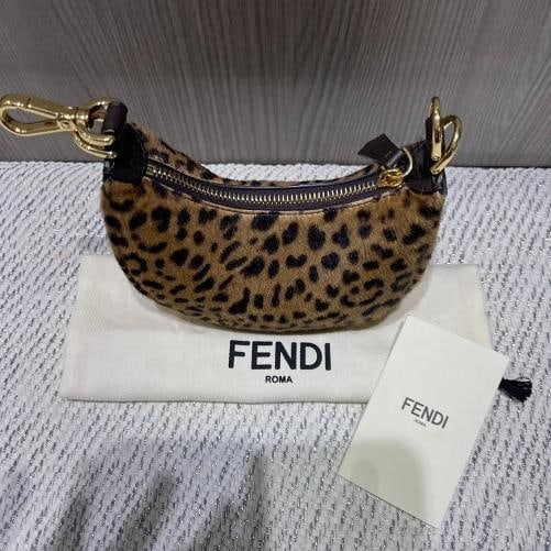 Fendi Fendigraphy Nano Hobo Bag Cavallino calfskin with Fendi Leo print - 2