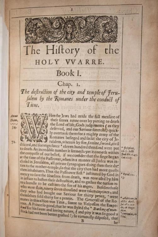 1647 The Historie of the Holy Warre by Thomas Fuller Crusades Muhammed Holy War - 12